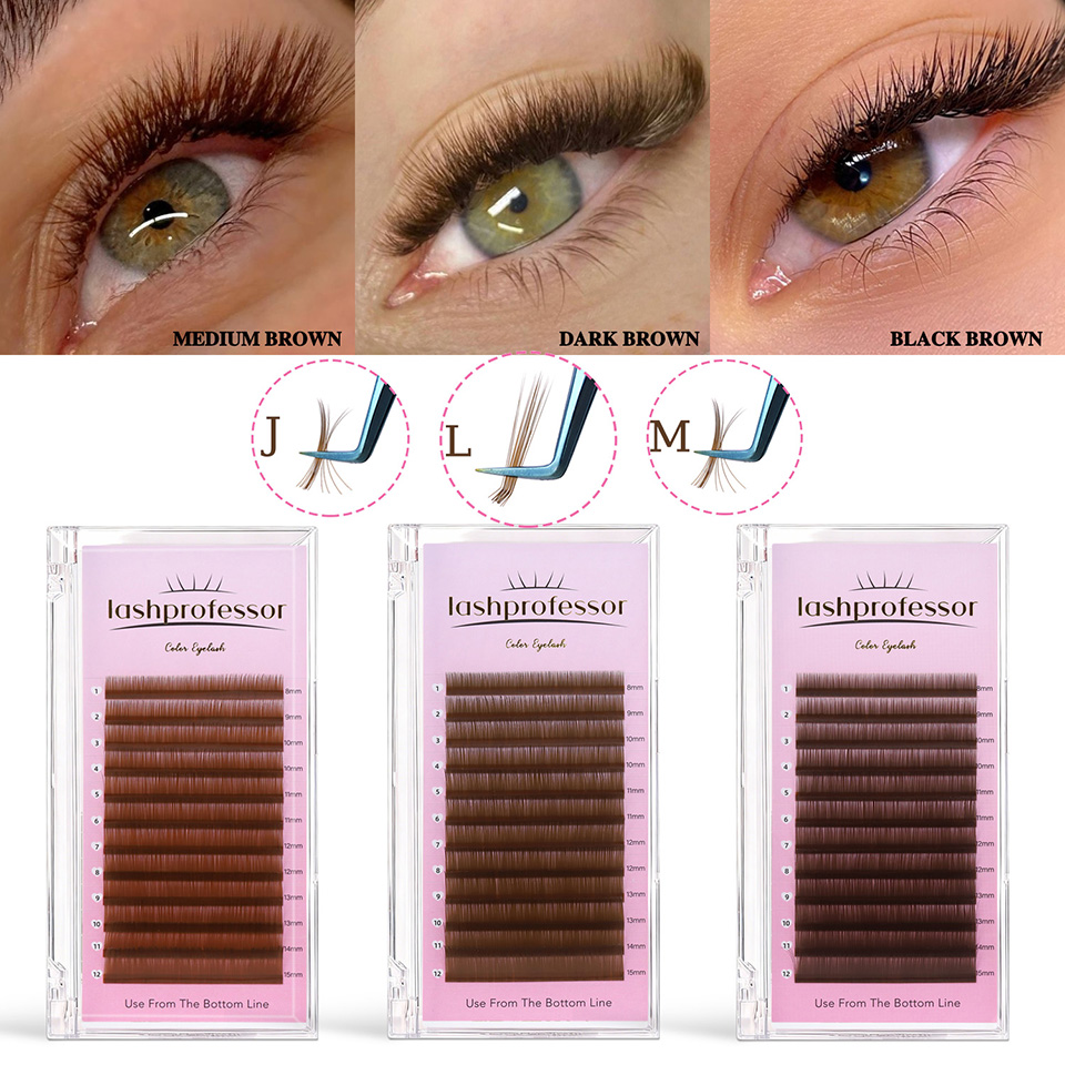 Lashprofessor J L M Curl Brown - đánh giá và giá Eyelash Extension Russian